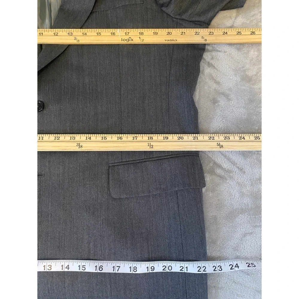 Jos. A. Bank Suit Jacket Mens 43L Gray Signature Collection Wool Herringbone